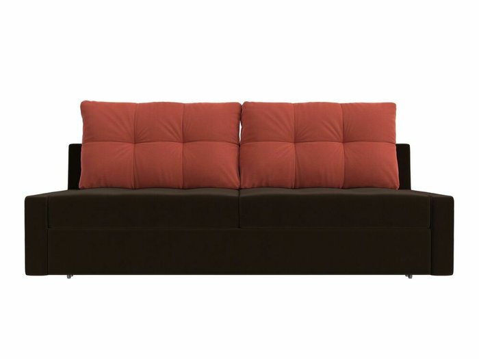 Прямой диван-кровать Мартин кораллово-коричневого цвета - купить Прямые диваны по цене 39999.0