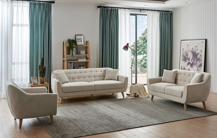 Прямой диван Stockholm M бежевого цвета - купить Прямые диваны по цене 75849.0
