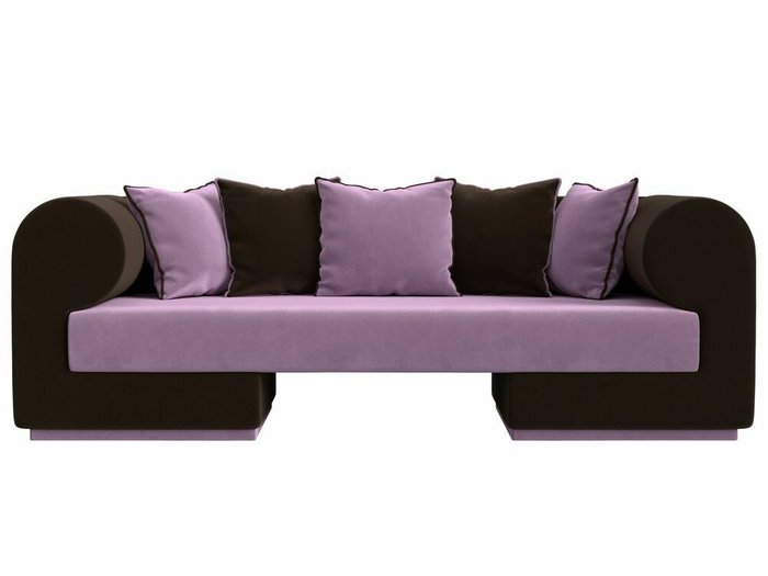 Прямой диван Кипр сиренево-коричневого цвета - купить Прямые диваны по цене 47999.0