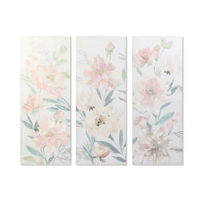 Картина Цветы 55 x 3 x 135 cm Shabby Chic (3 Предметы)