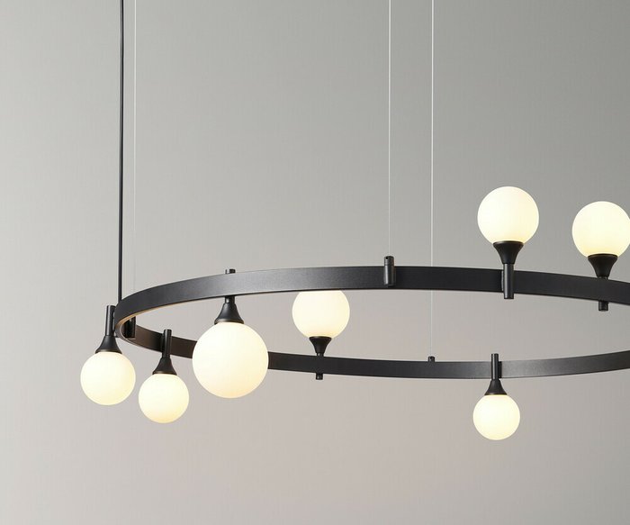 Люстра Бьянки черный d102 h150 G9 8*7W - купить Подвесные люстры по цене 39900