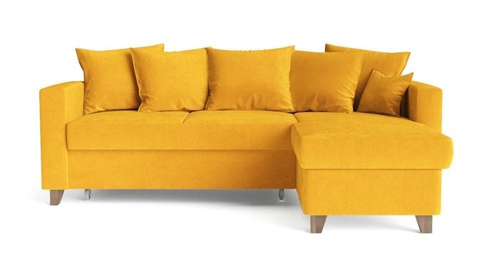 Угловой диван-кровать Эмилио желтого цвета