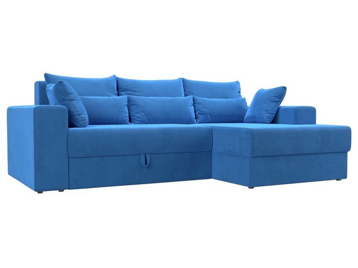 Угловой диван-кровать Мэдисон темно-голубого цвета правый угол