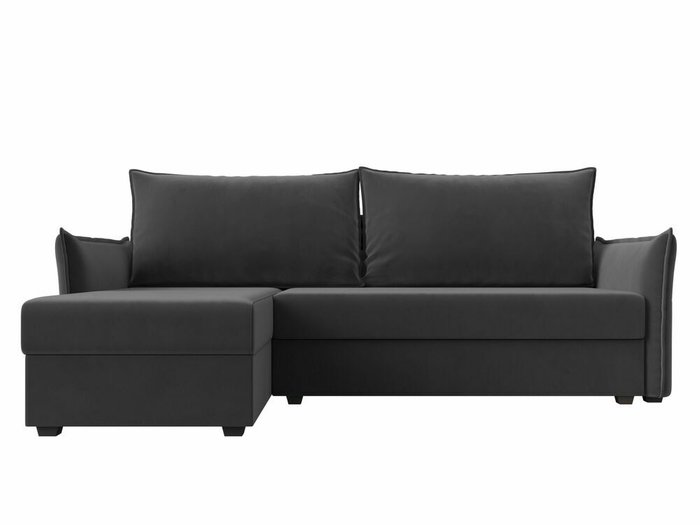Угловой диван-кровать Лига 004 темно-серого цвета угол левый - купить Угловые диваны по цене 36999.0
