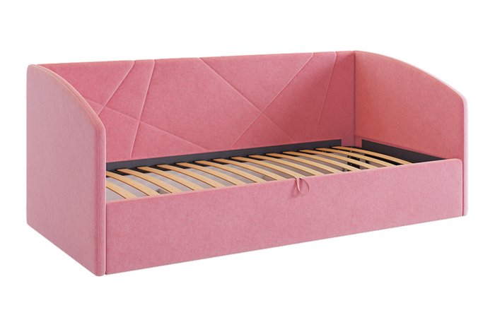 Кровать Квест 90х200 розового цвета с подъемным механизмом - купить Кровати для спальни по цене 25590.0