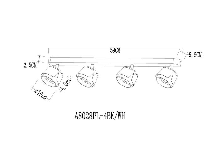 Спот Arte Lamp AMAKS A8028PL-4BK - купить Накладные споты по цене 5890.0 Спот Arte Lamp AMAKS A8028PL-4BK - купить Накладные споты по цене 5890.0