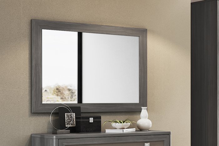 Настенное зеркало Парма Нео 75х99 серого цвета  - купить Настенные зеркала по цене 5529.0