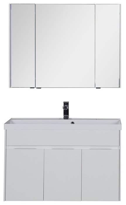 Зеркало-шкаф Латина белого цвета - купить Шкаф-зеркало по цене 29192.0