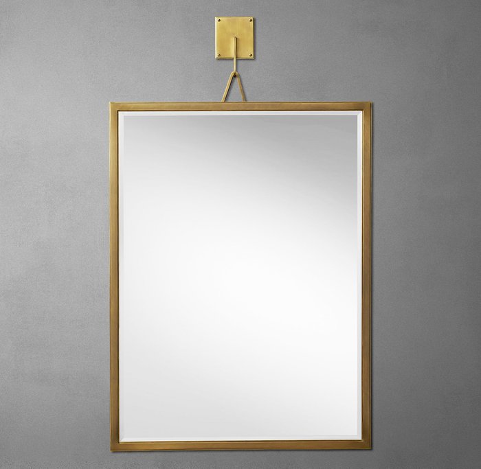 Металлическое настенное зеркало Icon 90x120 серого цвета  - купить Настенные зеркала по цене 130000.0