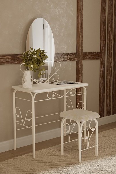 Стол дамский Диона белого цвета - лучшие Туалетные столики в INMYROOM