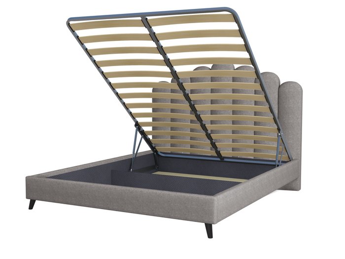 Кровать Lixano 180х200 серого цвета с подъемным механизмом - купить Кровати для спальни по цене 46115.0