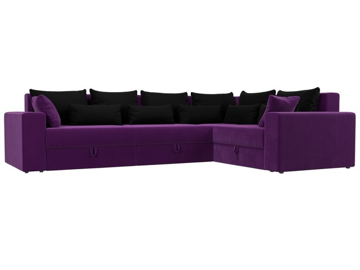 Угловой диван-кровать Мэдисон Long фиолетово-черного цвета