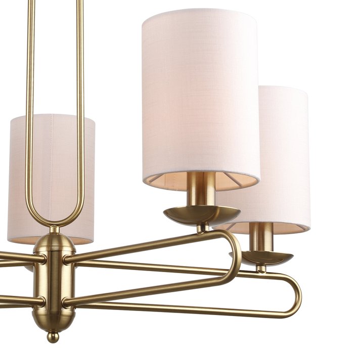 Люстра на штанге Eclipse 10166/5PL Brass (ткань, цвет бежевый) - купить Подвесные люстры по цене 8810.0 Люстра на штанге Eclipse 10166/5PL Brass (ткань, цвет бежевый) - купить Подвесные люстры по цене 8810.0