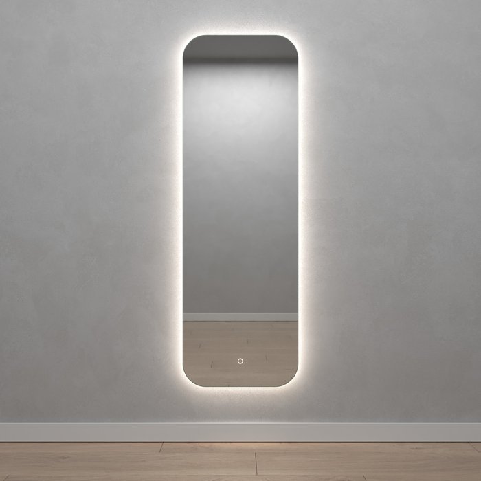 Настенное зеркало Kuvino NF LED M с нейтральной подсветкой и сенсорной кнопкой - купить Настенные зеркала по цене 18900.0