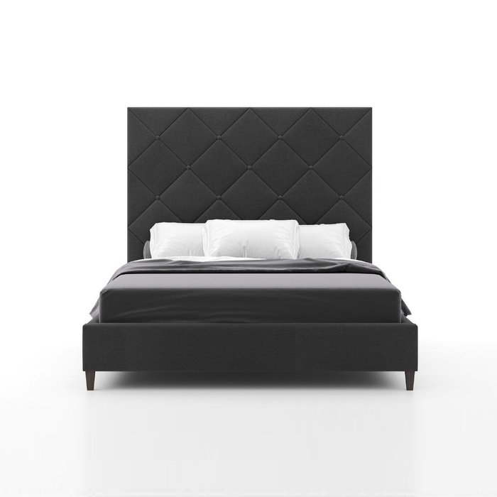 Кровать Dave 200х200 темно-серого цвета - купить Кровати для спальни по цене 177300.0