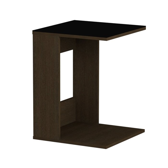 Приставной столик со столешницей из черного стекла