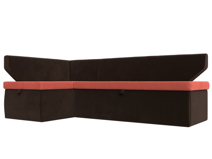Угловой диван-кровать Омура кораллово-коричневого цвета левый угол