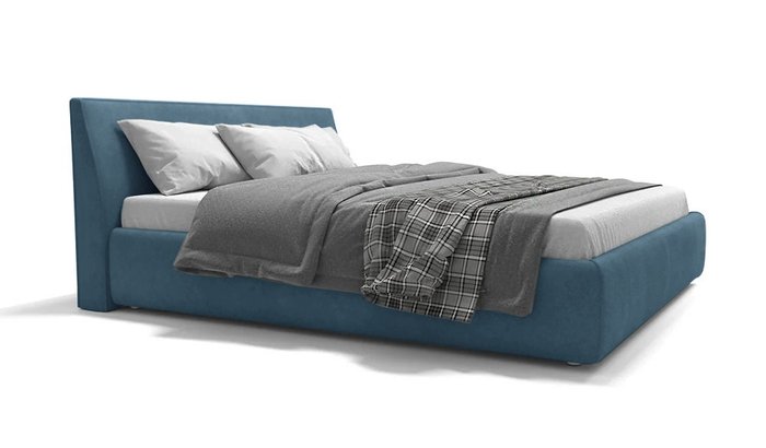 Кровать без подъемного механизма Алти 160х200 синего цвета
