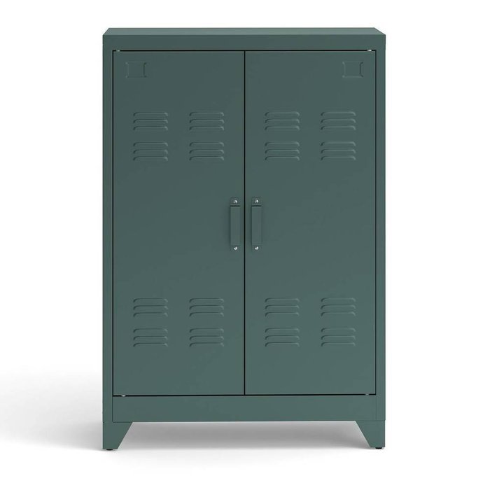 Шкаф низкий с дверками из металла Hiba зеленого цвета - купить Комоды по цене 25050.0