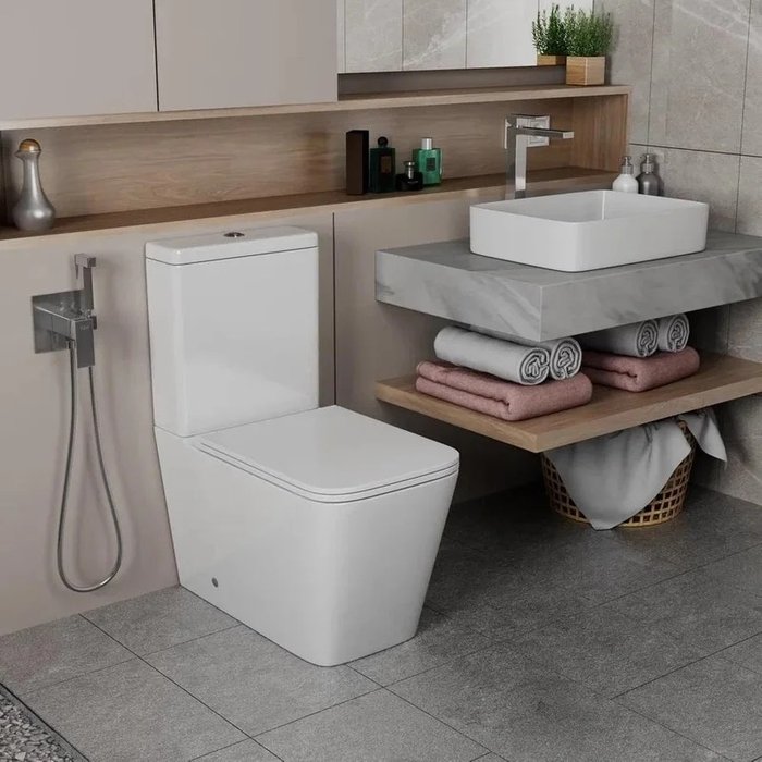 Унитаз-компакт Damp;K Berlin безободковый, с микролифтом напольный - купить Унитазы-компакт по цене 22566.0