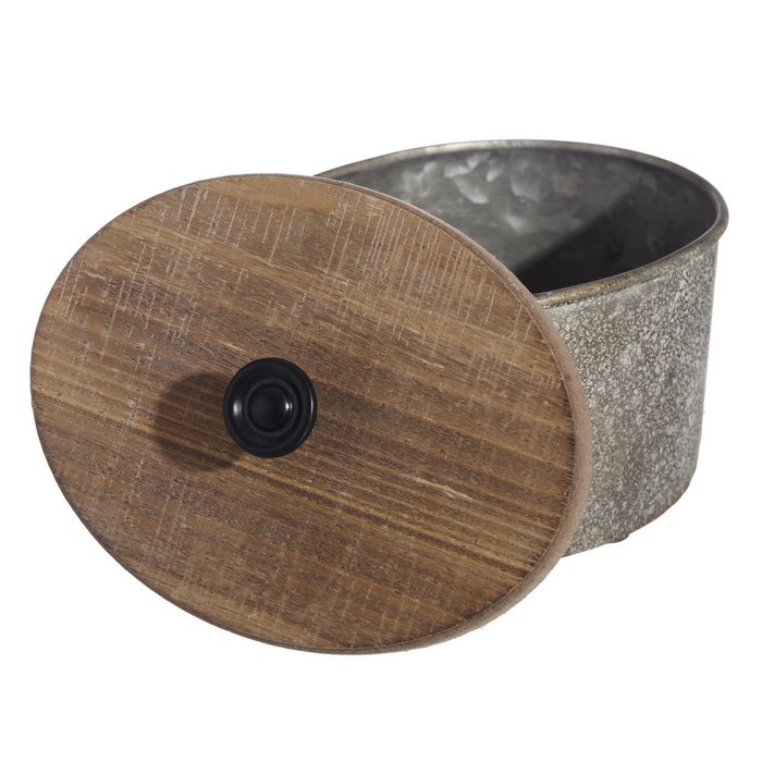 Шкатулка серого цвета с деревянной крышкой - купить Шкатулки по цене 2280.0