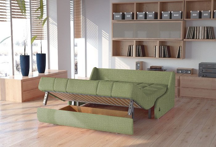 Диван-кровать Шарлот S зеленого цвета  - купить Прямые диваны по цене 30700.0