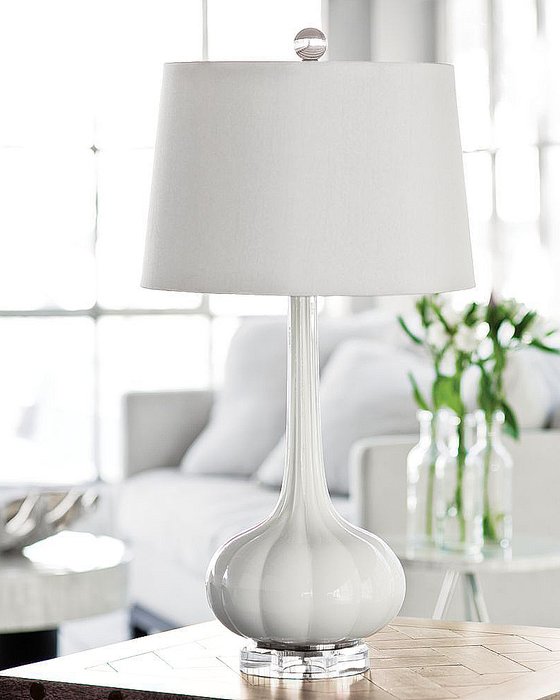 Настольная лампа Спайк белого цвета - купить Настольные лампы по цене 14621.0