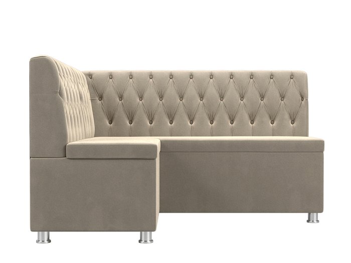 Кухонный угловой диван Мирта бежевого цвета левый угол - купить Угловые диваны по цене 36999.0