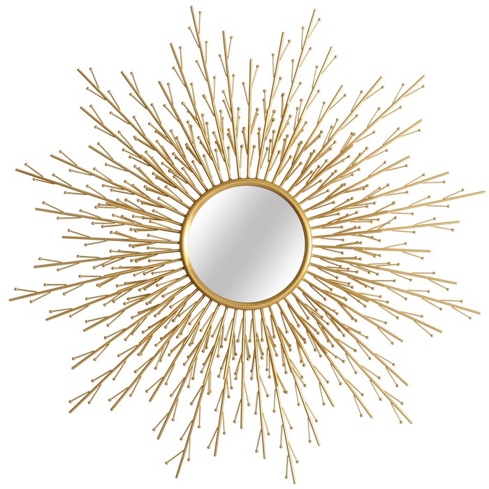 Дизайнерское настенное зеркало Селеста в золотистой раме