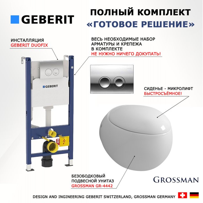 Комплект 3 в 1 инсталляция Duofix