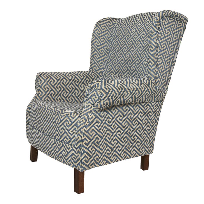 Кресло Жуи Бордо сине-белого цвета - лучшие Интерьерные кресла в INMYROOM