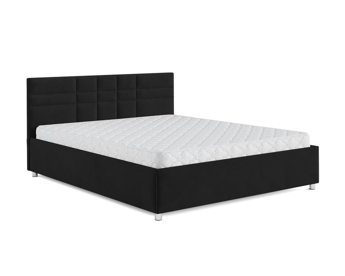 Кровать Нью-Йорк 140х190 черного цвета с подъемным механизмом (велюр) - купить Кровати для спальни по цене 25390.0