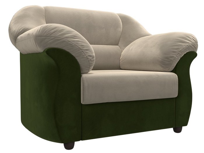 Кресло Карнелла бежево-зеленого цвета
