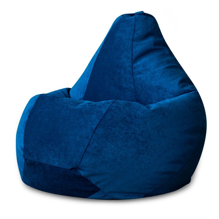 Кресло-мешок Груша L в обивке из микровельвета синего цвета