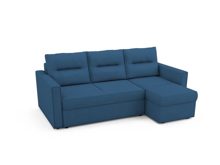 Угловой Диван-кровать Macao правый синего цвета - лучшие Угловые диваны в INMYROOM