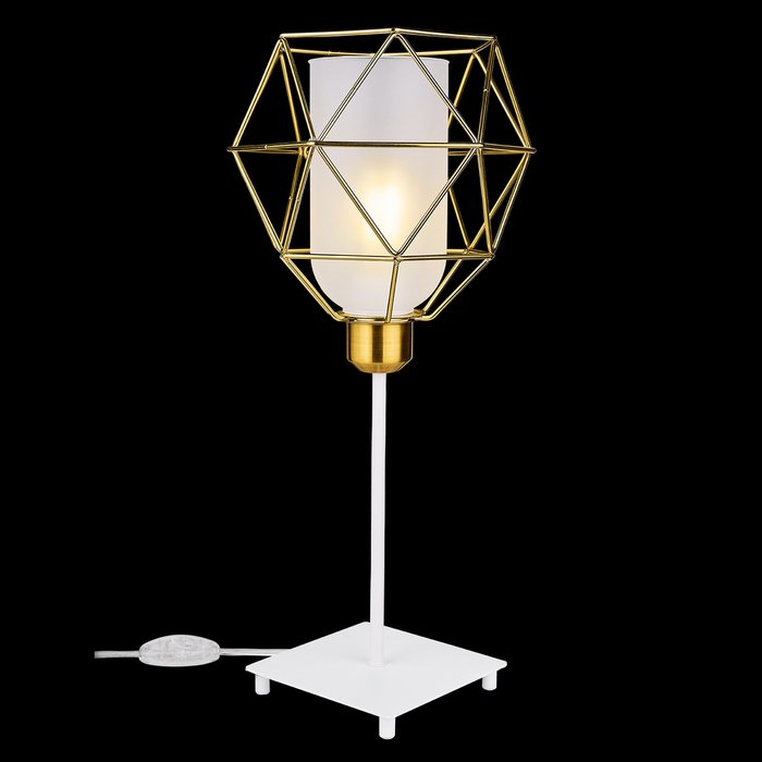 Настольный светильник Stratagema бело-золотого цвета - лучшие Настольные лампы в INMYROOM