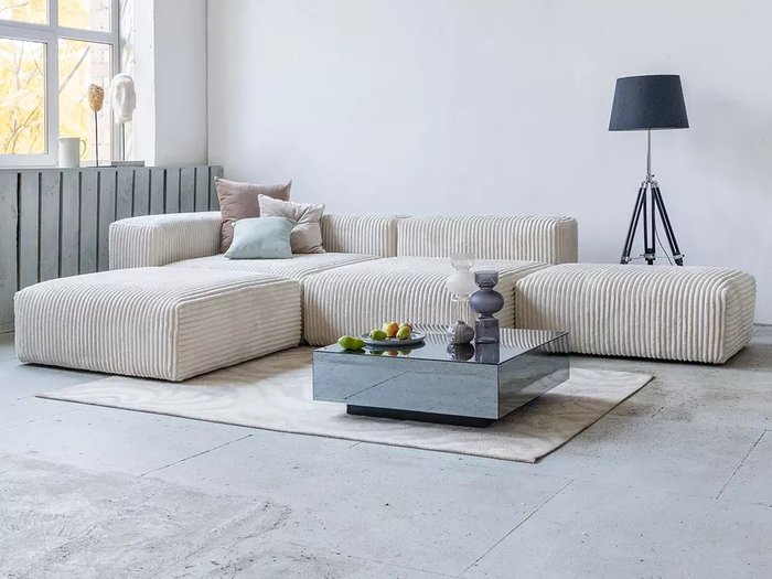 Модульный диван Sorrento бежевого цвета  - купить Прямые диваны по цене 150660.0