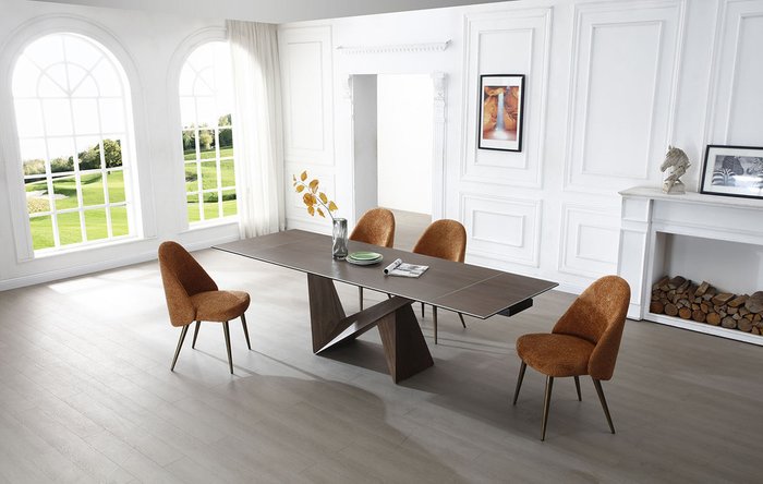 Раздвижной обеденный стол Portofino 160х90 коричневого цвета - купить Обеденные столы по цене 169645.0