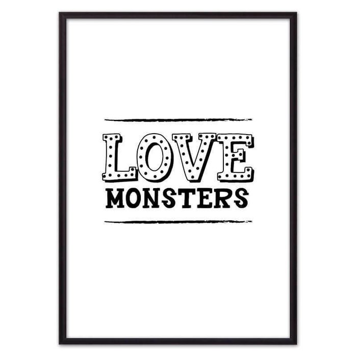 Постер в рамке Love monsters 21х30 см