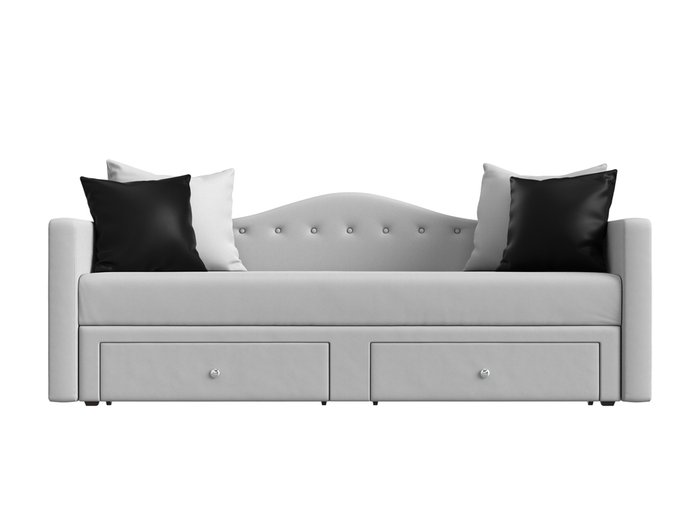 Прямой диван-кровать Дориан белого цвета (экокожа) - купить Прямые диваны по цене 30990.0