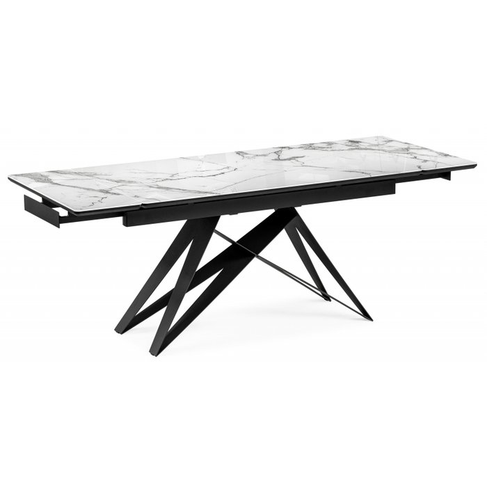 Раздвижной обеденный стол Блэкберн бело-черного цвета