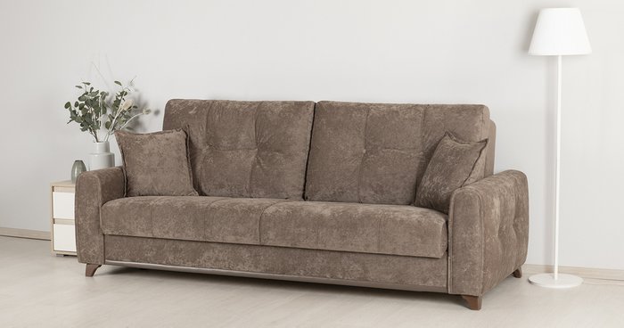 Диван-кровать Плимут коричневого цвета - купить Прямые диваны по цене 47270.0