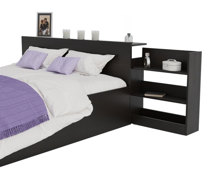 Комплект для сна Доминика 180х200 темно-коричневого цвета с выдвижным блоком и матрасом - лучшие Спальные гарнитуры в INMYROOM