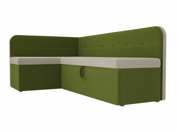 Угловой диван-кровать Форест бежево-зеленого цвета левый угол - лучшие Угловые диваны в INMYROOM