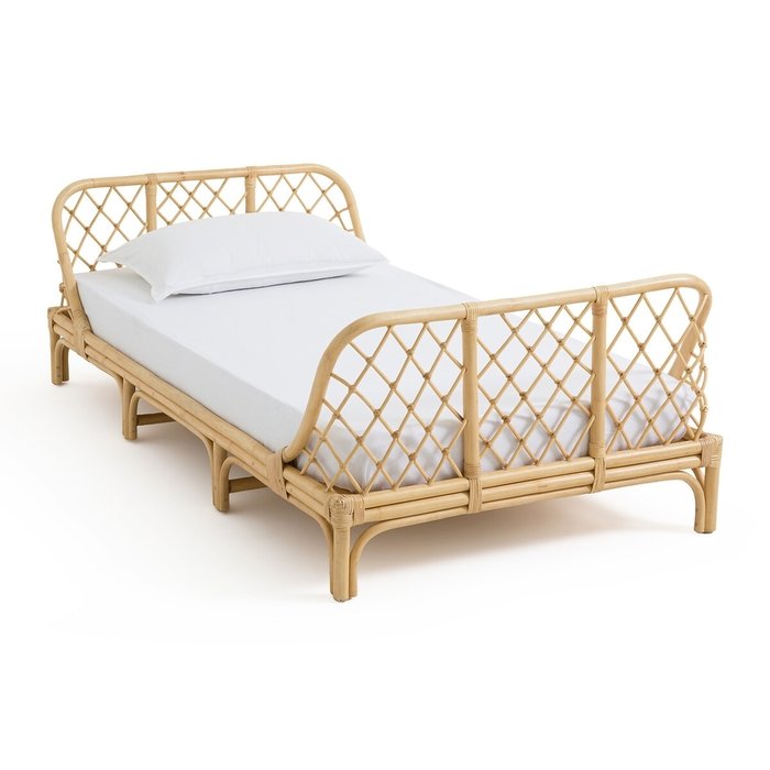 Кровать детская из ротанга Katsuki 90x190 бежевого цвета - лучшие Одноярусные кроватки в INMYROOM