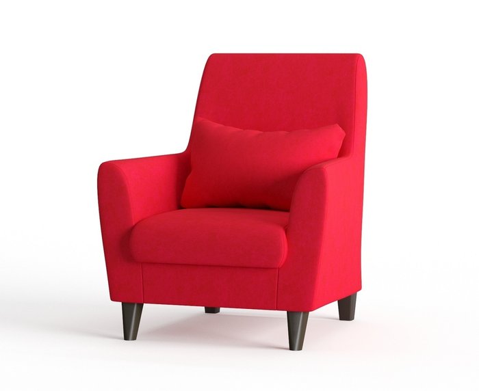 Кресло из вельвета Кастилия красного цвета