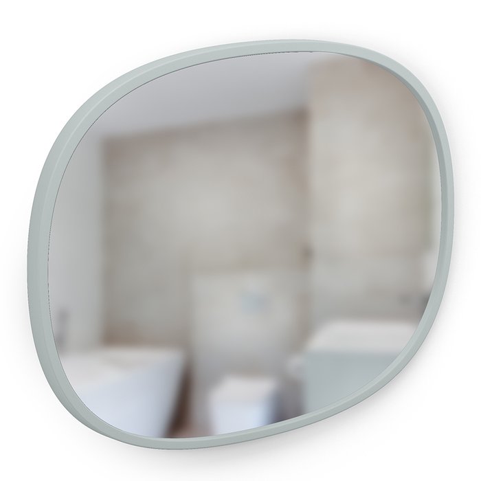 Настенное зеркало овальное Hub в раме серого цвета - купить Настенные зеркала по цене 8500.0