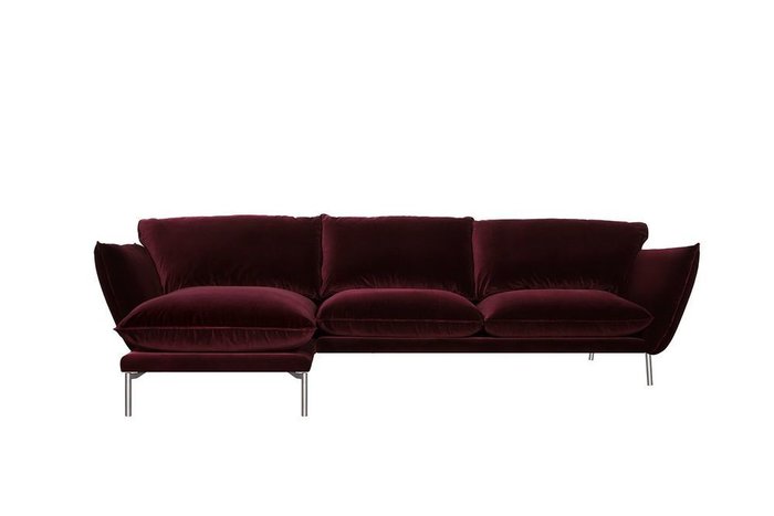 Угловой диван Hugo бордового цвета