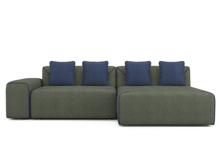 Угловой диван-кровать Portu правый темно-зеленого цвета