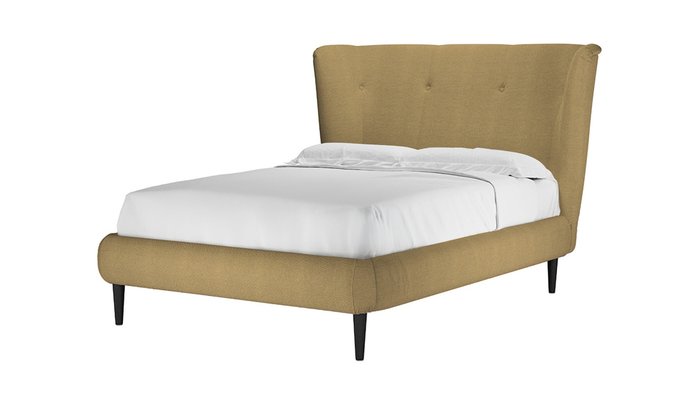 Кровать Дублин 140х200 горчичного цвета - купить Кровати для спальни по цене 60600.0
